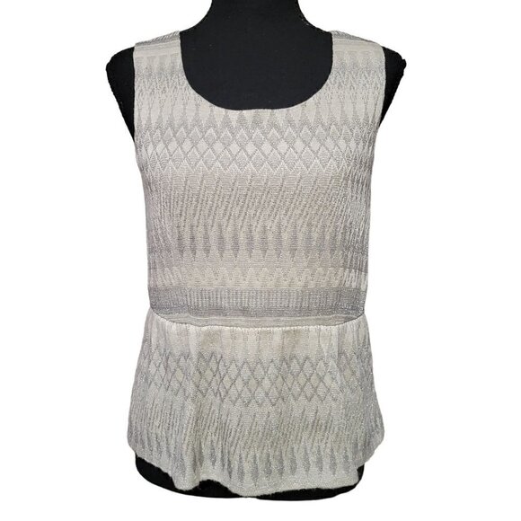 CATO Gray and Silver Metallic Tank Top Sweater, Size Medium - Picture 1 of 7
